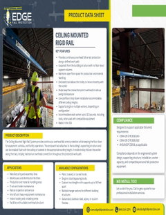 Ceiling-Mounted Rigid Rail Data Sheet