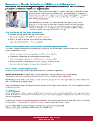 Ransomware Threats in Healthcare HR Document Management