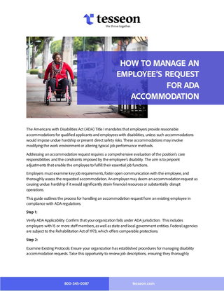 How to manage an employee’s request for ADA accommodation
