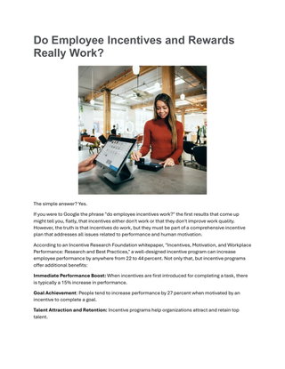Do Employee Incentives and Rewards Really Work?