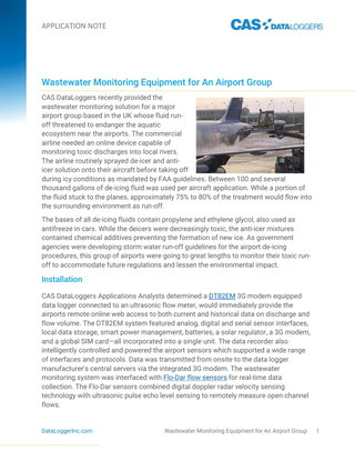 Wastewater Monitoring Equipment for An Airport Group