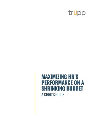Free guide on maximizing HR performance on a shrinking budget