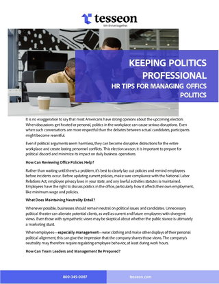 Keeping Politics Professional: HR Tips for managing office politics