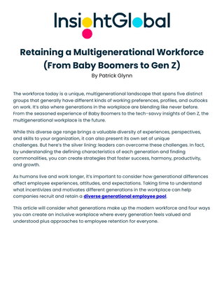 Retaining a Multigenerational Workforce (From Baby Boomers to Gen Z)
