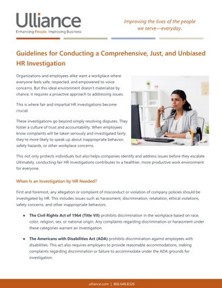 Guidelines for Conducting a Comprehensive, Just, and Unbiased HR Investigation