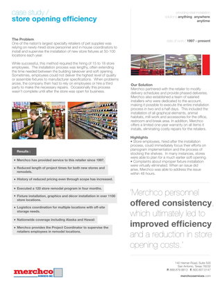 Store Opening Efficiency