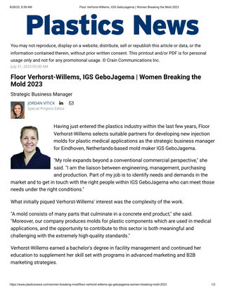 Floor Verhorst-Willems, IGS GeboJagema | Women Breaking the Mold 2023