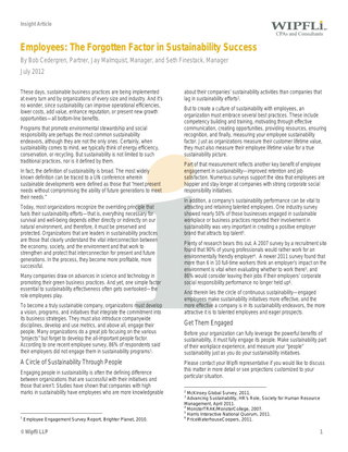 Employees: The Forgotten Factor in Sustainability Success