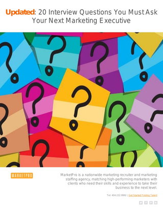 20 Interview Questions You MUST Ask Your Next Marketing Executive