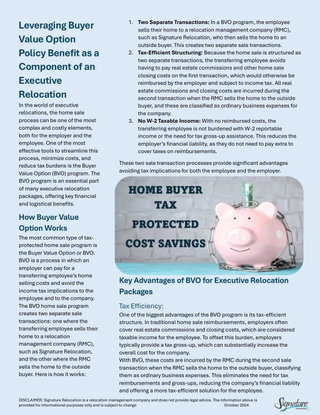 The Advantages of Buyer Value Option as a Component of an Executive Relocation Package