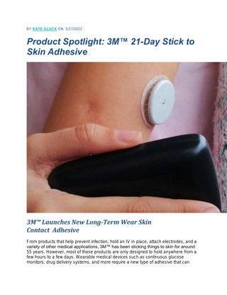 3M™ Launches New Long-Term Wear Skin Contact  Adhesive