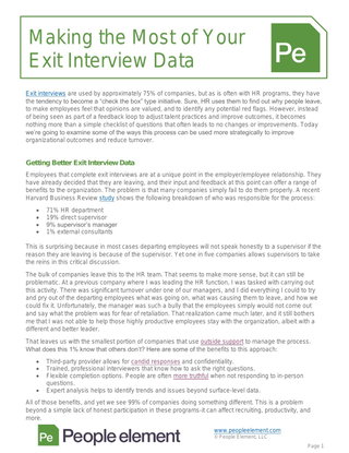Making the Most of Your Exit Interview Data
