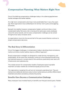 Compensation Planning: What Matters Right Now