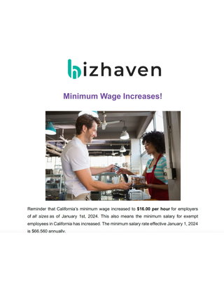 Minimum Wage Increases! 