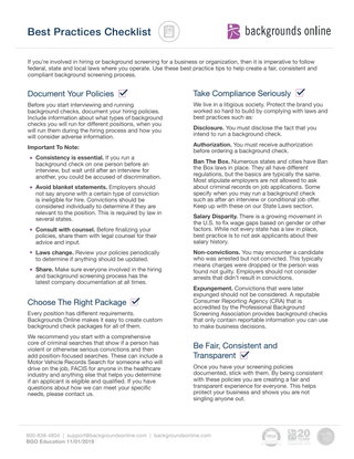 Background Screenings: Best Practices Checklist