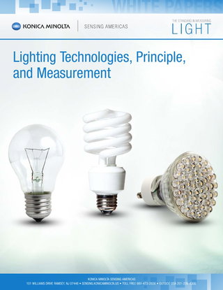 Lighting Technologies, Principle, and Measurement
