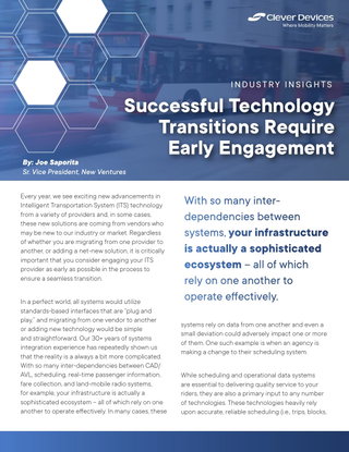 Successful Technology Transitions Require Early Engagement