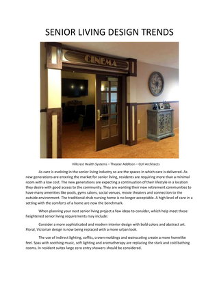 Senior Living Design Trends