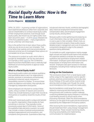 Racial Equity Audits: Now is the Time to Learn More