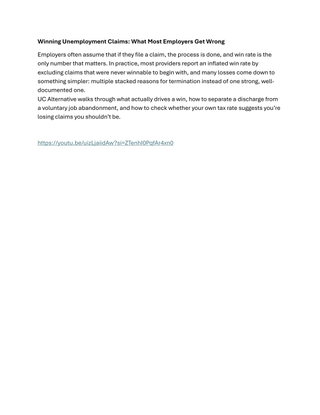 Winning Unemployment Claims: What Most Employers Get Wrong