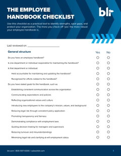 Employee handbook checklist