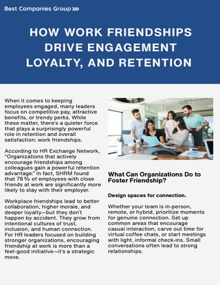 How Work Friendships Drive Engagement Loyalty, and Retention