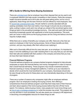 HR’s Guide to Offering Home Buying Assistance