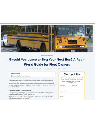 Should You Lease or Buy Your Next Bus? A Real-World Guide for Fleet Owners