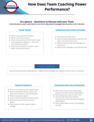 How Does Team Coaching Power Performance