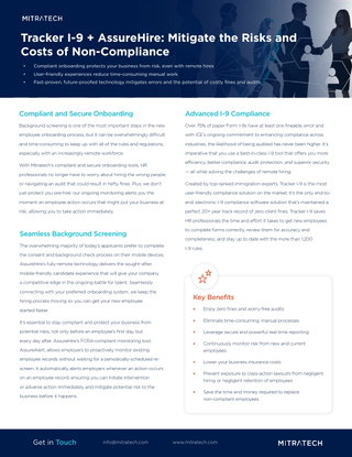 Mitigate the Risks & Costs of Non-Compliance with I-9 and Background Screening