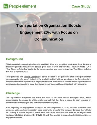 Case Study - Organization Boosts Engagement 20% with Focus on Communication