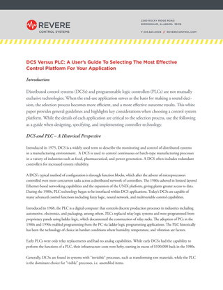 DCS vs. PLC: Choosing the Right Platform