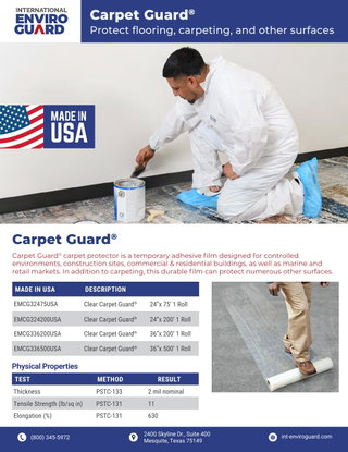 CarpetGuard™ Adhesive Carpet Film | Sales Sheet