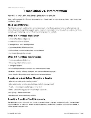 Translation vs. Interpretation: How HR Teams Can Choose the Right Language Service