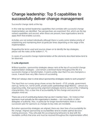 Change leadership: Top 5 capabilities to successfully deliver change management
