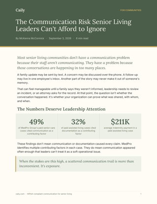 Communication Risk Senior Living Leaders can't Ignore