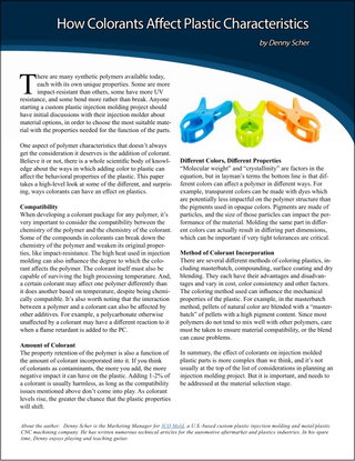 How Colorants Affect Plastic Characteristics