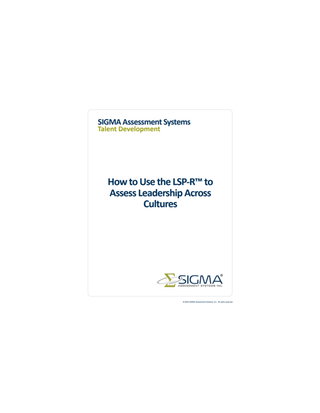 How to Use the LSP-R™ to Assess Leadership Across Cultures