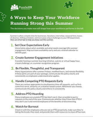 6 Ways to Keep Your Workforce Running Strong this Summer