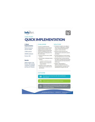 Quick Implementation & Training