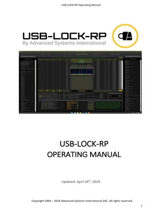 USB-Lock-RP Operating Manual