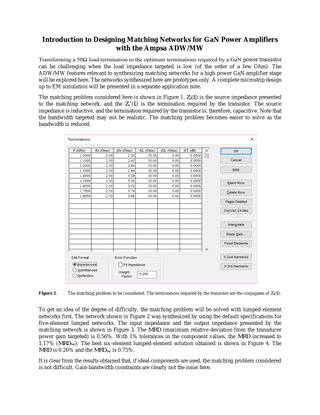 Designing Matching Networks for GaN Power Amplifiers
