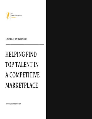 The Source and Recruit Company Capability Overview