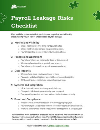 Payroll Leakage Risks Checklist