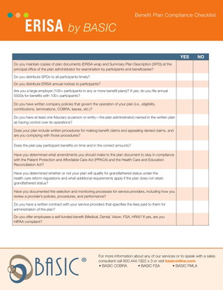 BASIC ERISA Checklist