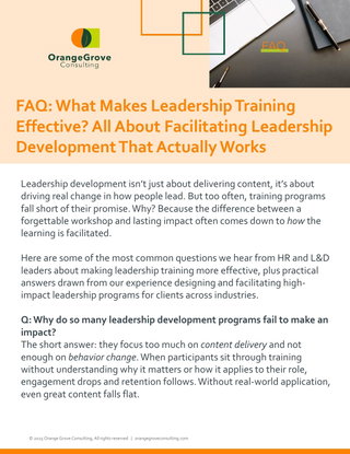 FAQ: What Makes Leadership Training Effective? All About Facilitating Leadership Development That Actually Works