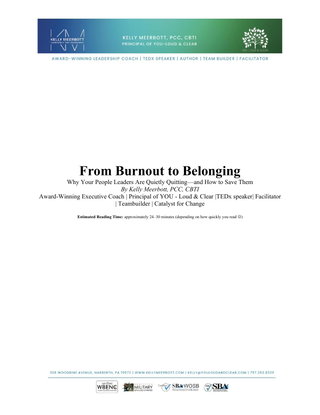 From Burnout to Belonging 