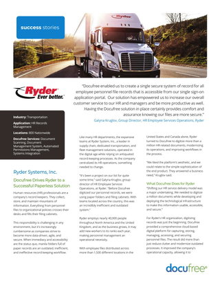 Ryder Case Study: HR Records Management