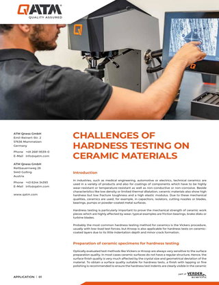 Challenges of Hardness Testing on Ceramic Materials 