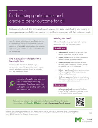 Find missing participants and create a better outcome for all 